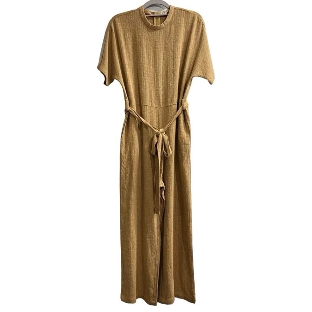 Roolee Tan Tie Waist Jumpsuit